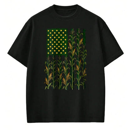 Best Farmer Life Shirt, Funny Farmer UnisexT-Shirt/Hoodie/Sweatshirt HLT00 - American Flag Corn Field Farmer Patriotic (on Back) T-Shirt