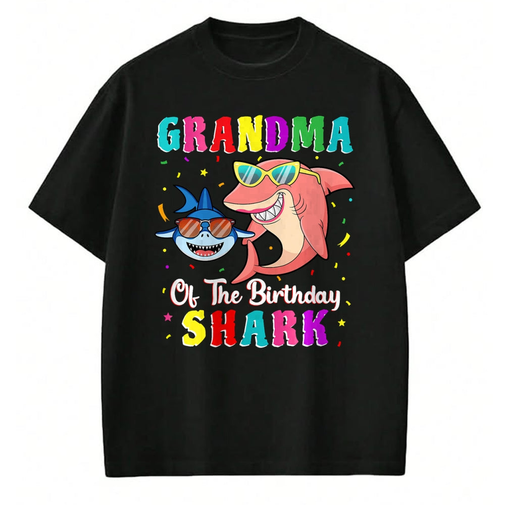 Best Grandma Shirt, Proud Grandma Unisex T-Shirt/Hoodie/Sweatshirt HLT00 - Grandma Of The Shark Birthday Family Birthday Grandson T-Shirt