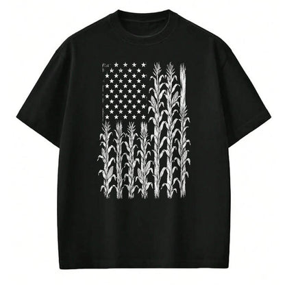 Best Farmer Life Shirt, Funny Farmer UnisexT-Shirt/Hoodie/Sweatshirt HLT00 - American Flag Corn Field Farmer Patriotic (on Back) T-Shirt (3)