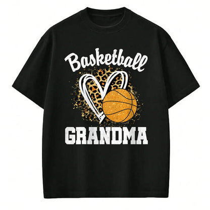Best Grandma Shirt, Proud Grandma Unisex T-Shirt/Hoodie/Sweatshirt HLT00 - Basketball Grandma Leopard Heart T-Shirt