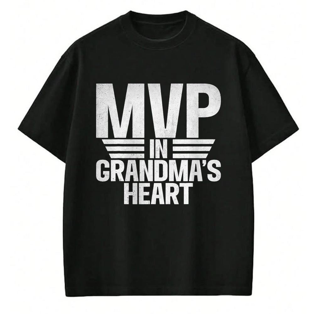 Best Grandma Shirt, Proud Grandma Unisex T-Shirt/Hoodie/Sweatshirt HLT00 - MVP in Grandmas Heart Grandson T-Shirt