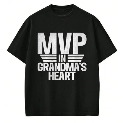 Best Grandma Shirt, Proud Grandma Unisex T-Shirt/Hoodie/Sweatshirt HLT00 - MVP in Grandmas Heart Grandson T-Shirt