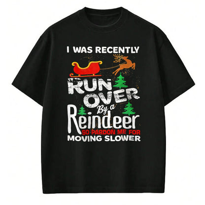Best Grandma Shirt, Proud Grandma Unisex T-Shirt/Hoodie/Sweatshirt HLT00 - Grandma Got Run Over By A Reindeer Christmas So Pardon Me T-Shirt (1)