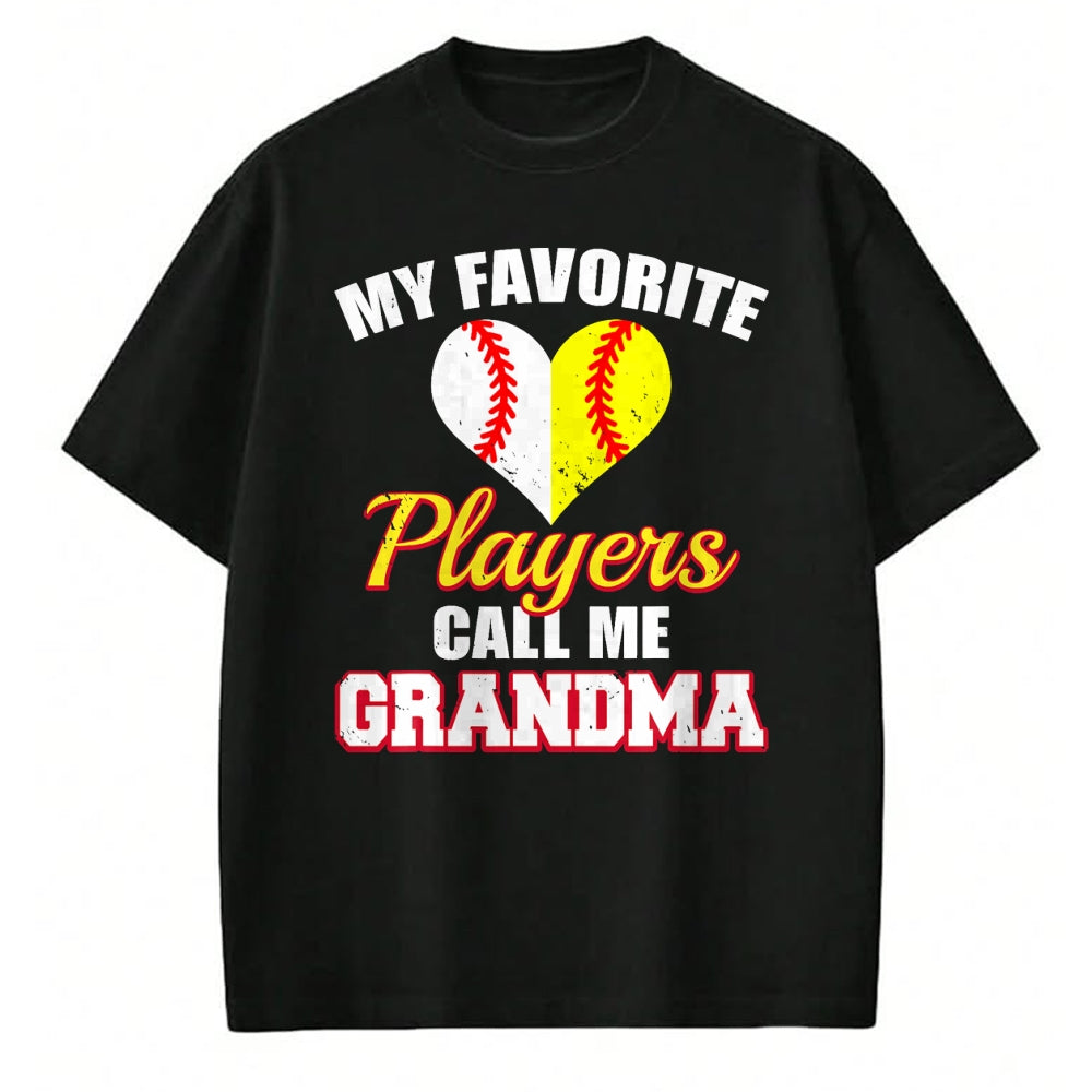 Best Grandma Shirt, Proud Grandma Unisex T-Shirt/Hoodie/Sweatshirt HLT00 - My Favorite Baseball Softball Players Call Me Grandma T-Shirt (1)