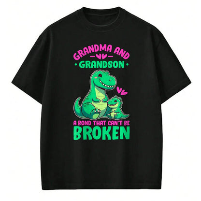 Best Grandma Shirt, Proud Grandma Unisex T-Shirt/Hoodie/Sweatshirt HLT00 - Grandma and Grandson A Bond That Can't Be Broken Dinosaurs T-Shirt