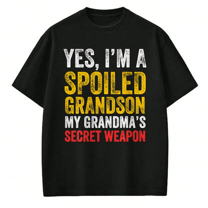 Best Grandma Shirt, Proud Grandma Unisex T-Shirt/Hoodie/Sweatshirt HLT00 - Yes I'm a Spoiled Grandson T-Shirt (1)