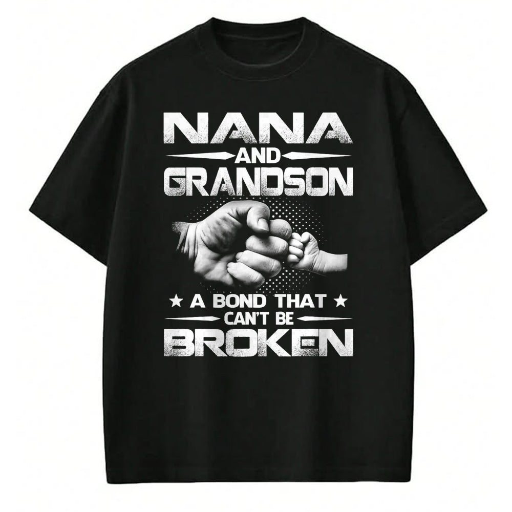 Best Grandma Shirt, Proud Grandma Unisex T-Shirt/Hoodie/Sweatshirt HLT00 - Nana And Grandson A Bond That Can't Be Broken T-Shirt