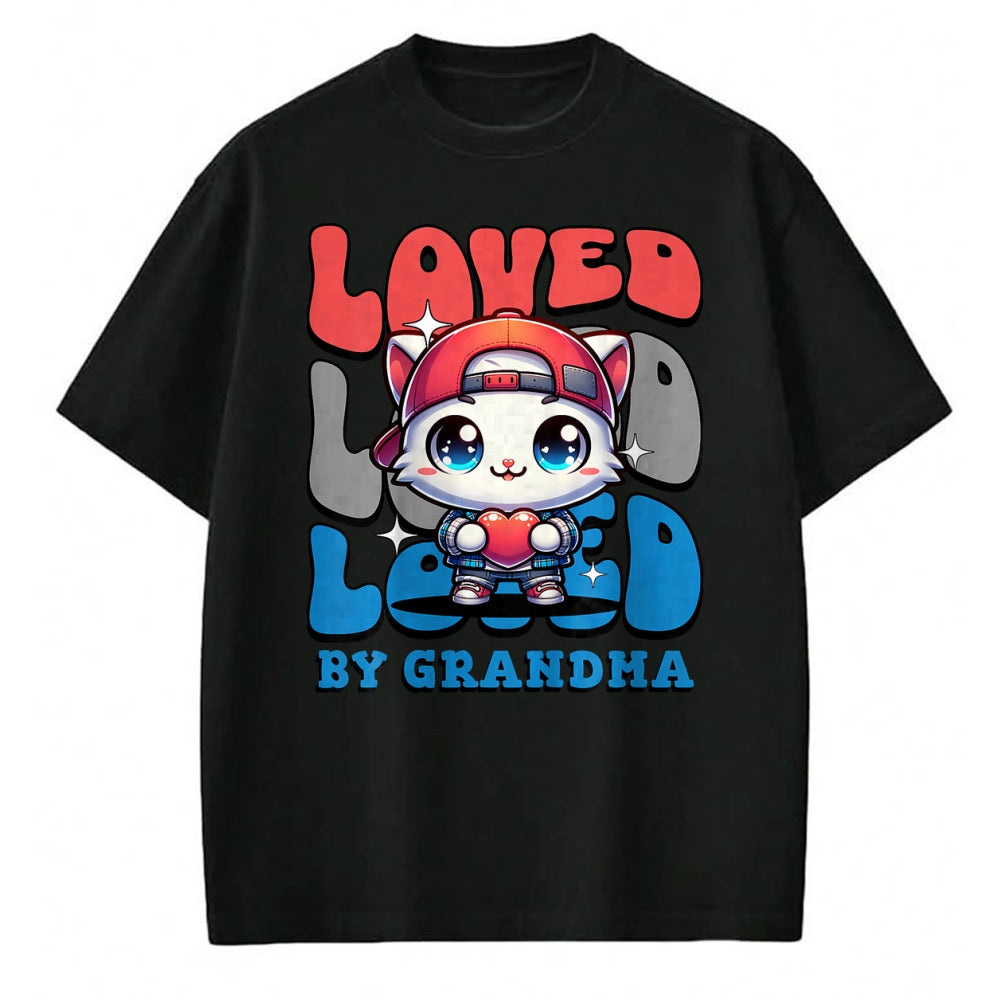 Best Grandma Shirt, Proud Grandma Unisex T-Shirt/Hoodie/Sweatshirt HLT00 - Kids Grandma Loves Me Grandson Cat T-Shirt