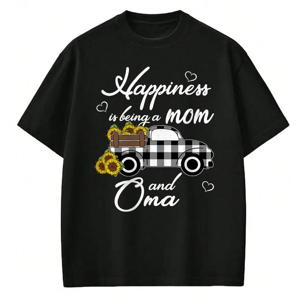 Best Grandma Shirt, Proud Grandma Unisex T-Shirt/Hoodie/Sweatshirt HLT00 - Sunflower Grandma Shirt Happiness is being a Mom and Oma T-Shirt