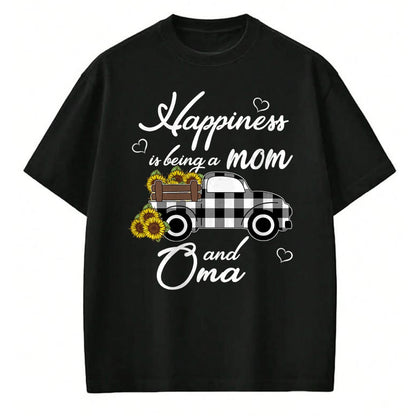 Best Grandma Shirt, Proud Grandma Unisex T-Shirt/Hoodie/Sweatshirt HLT00 - Sunflower Grandma Shirt Happiness is being a Mom and Oma T-Shirt