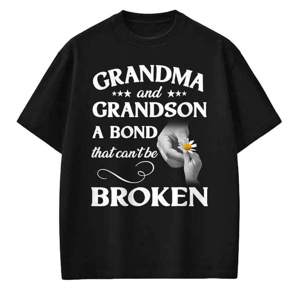Best Grandma Shirt, Proud Grandma Unisex T-Shirt/Hoodie/Sweatshirt HLT00 - Grandma and Grandson A Bond That Can't Be Broken T-Shirt (2)