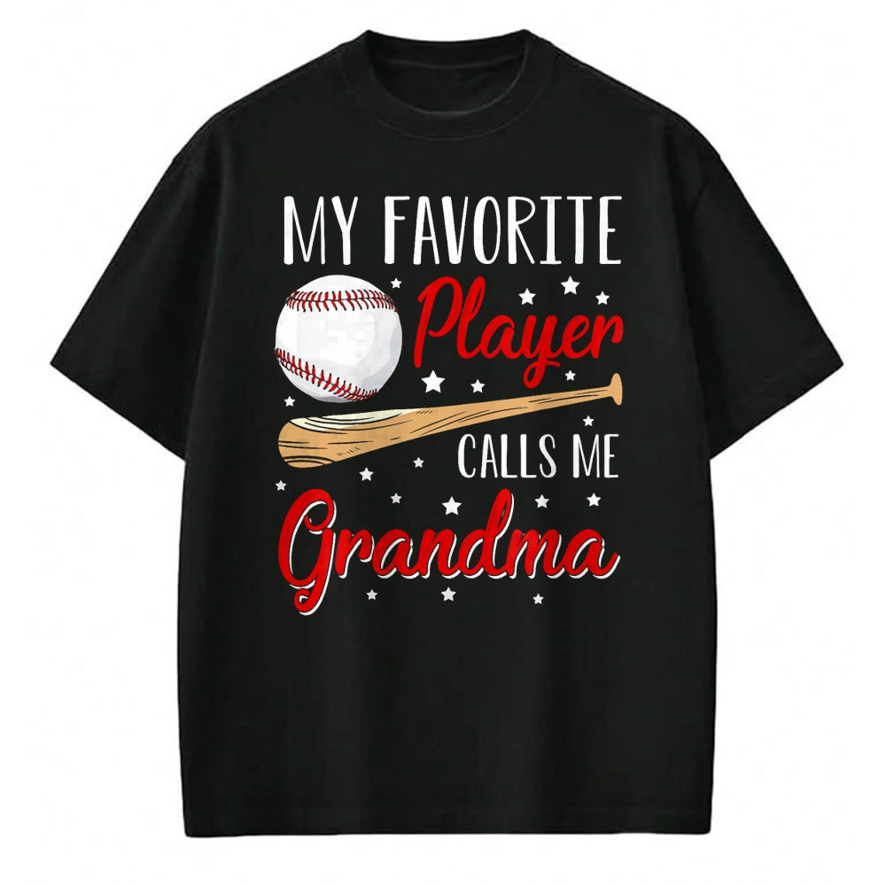 Best Grandma Shirt, Proud Grandma Unisex T-Shirt/Hoodie/Sweatshirt HLT00 - Baseball My Favorite Player Calls Me Grandma Heart T-Shirt