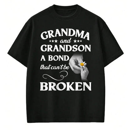 Best Grandma Shirt, Proud Grandma Unisex T-Shirt/Hoodie/Sweatshirt HLT00 - Grandma and Grandson A Bond That Can't Be Broken T-Shirt