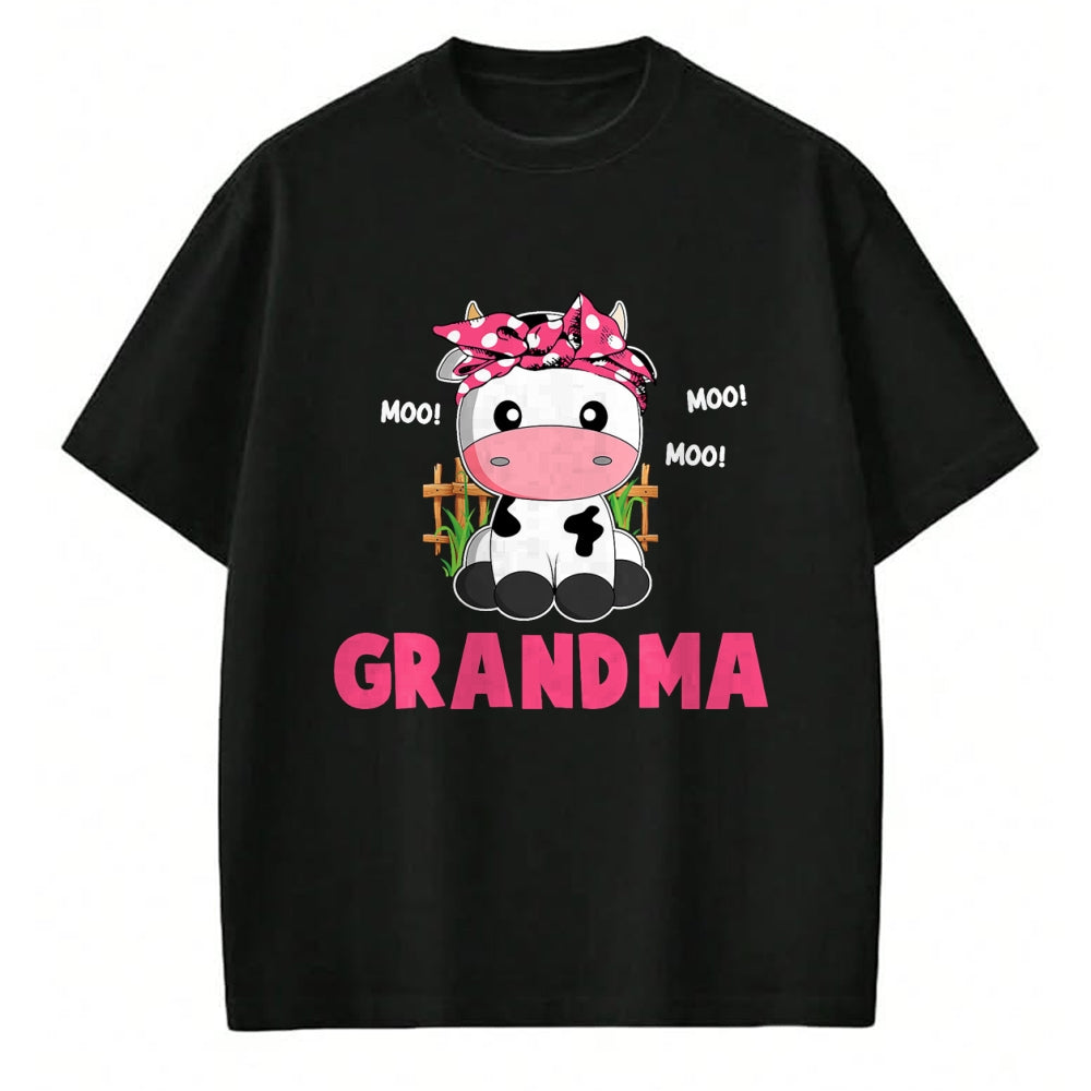 Best Grandma Shirt, Proud Grandma Unisex T-Shirt/Hoodie/Sweatshirt HLT00 - Funny Grandma Cow Cute Cow Farmer Birthday Matching Family T-Shirt