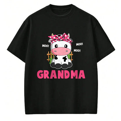 Best Grandma Shirt, Proud Grandma Unisex T-Shirt/Hoodie/Sweatshirt HLT00 - Funny Grandma Cow Cute Cow Farmer Birthday Matching Family T-Shirt
