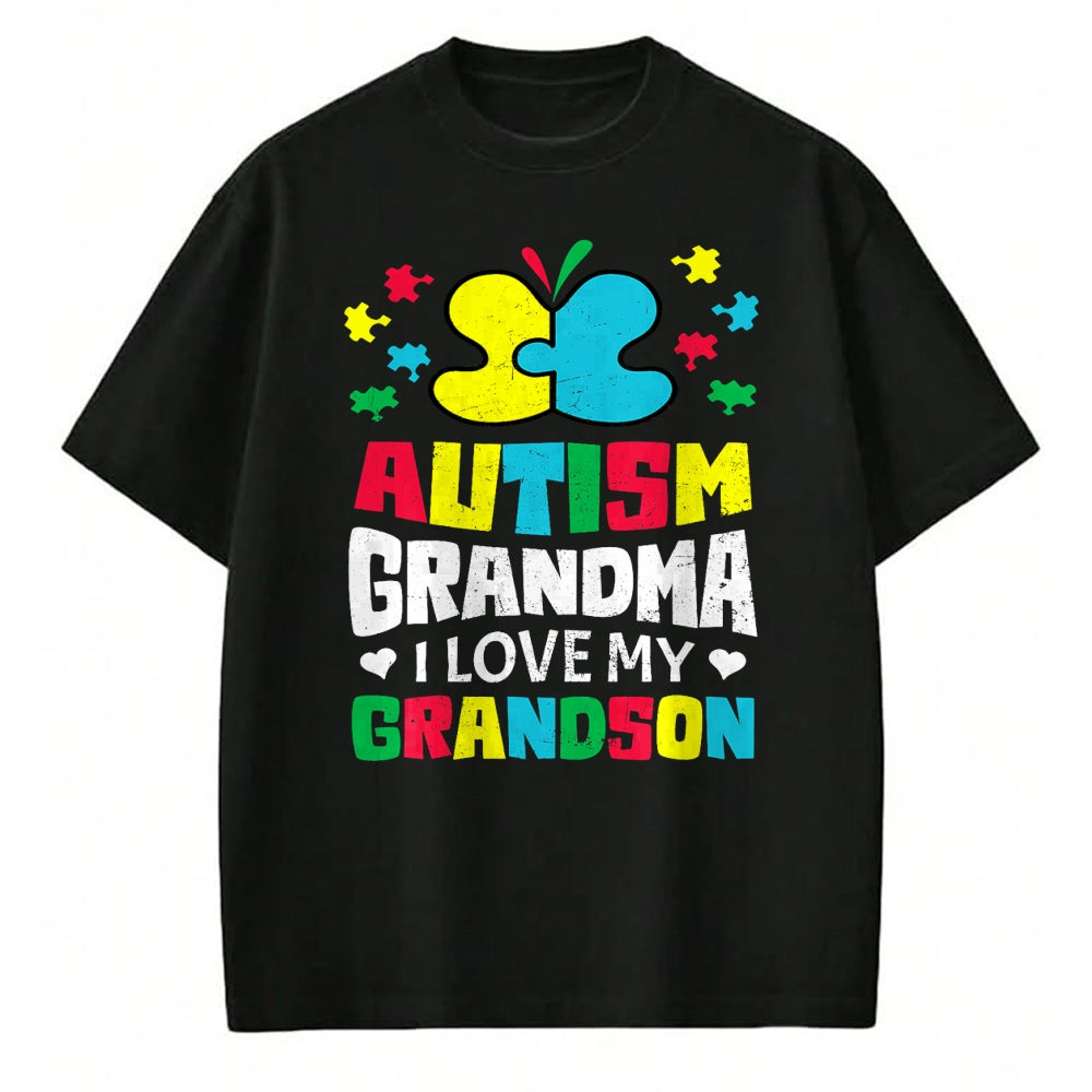 Best Grandma Shirt, Proud Grandma Unisex T-Shirt/Hoodie/Sweatshirt HLT00 - Autism Grandma I Love My Grandson Autistic Awareness T-Shirt