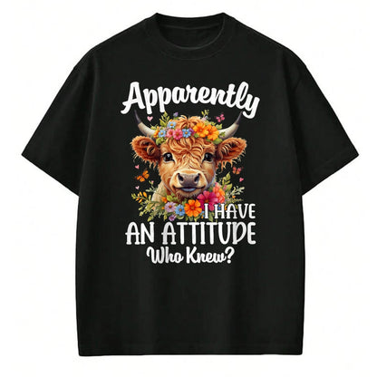 Best Farmer Life Shirt, Funny Farmer UnisexT-Shirt/Hoodie/Sweatshirt HLT00 - Apparently I Have an Attitude Who Knew Highland Cow Print T-Shirt