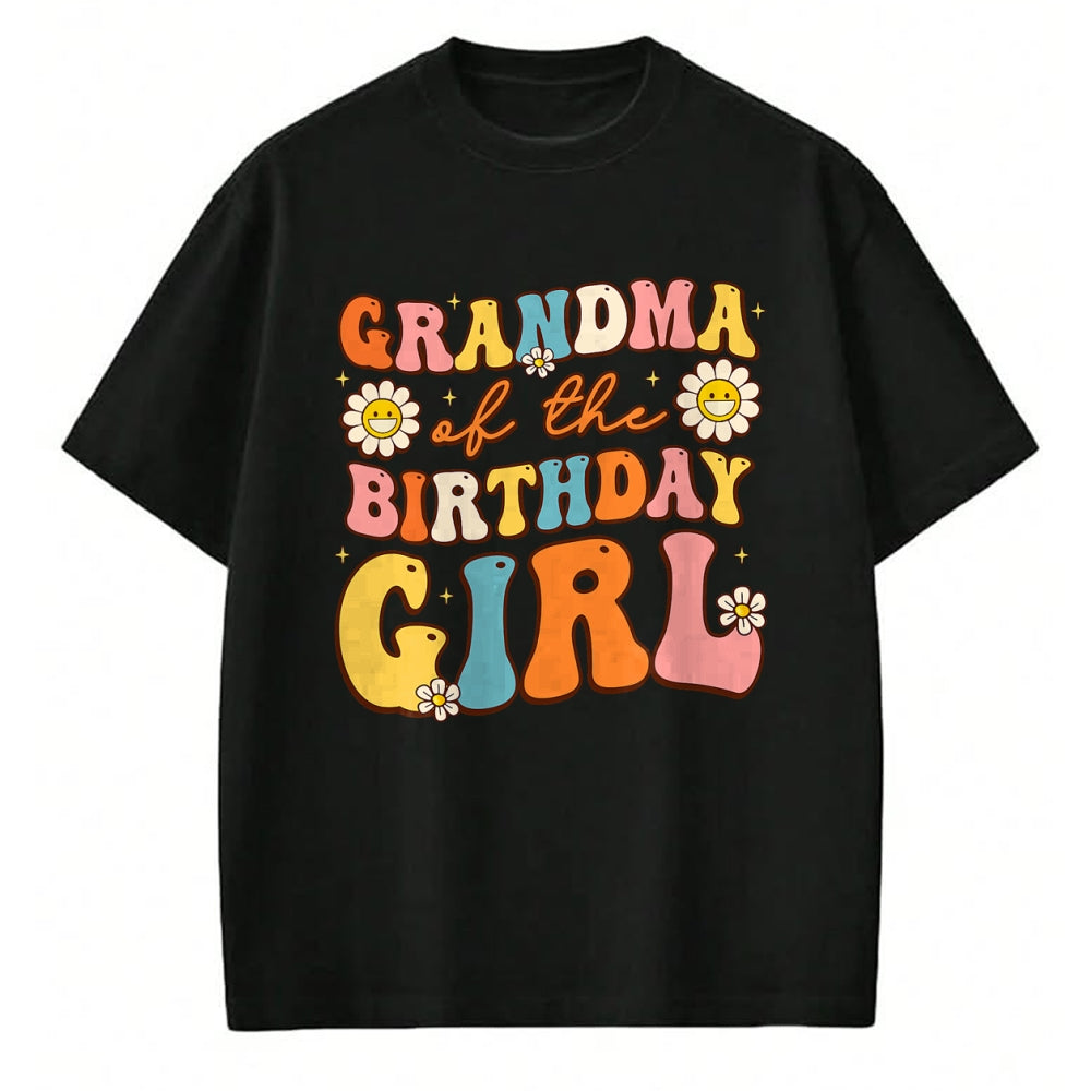Best Grandma Shirt, Proud Grandma Unisex T-Shirt/Hoodie/Sweatshirt HLT00 - Grandma Of The Birthday Girl Granddaughter Groovy Retro T-Shirt