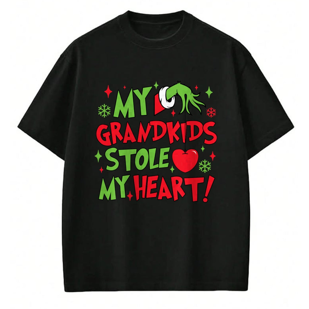 Best Grandma Shirt, Proud Grandma Unisex T-Shirt/Hoodie/Sweatshirt HLT00 - My Grandkids Stole My Heart Vintage Grandma Christmas Xmas T-Shirt