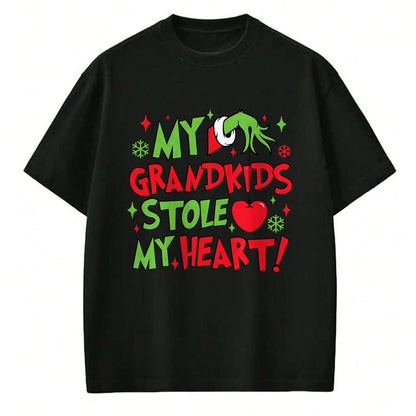 Best Grandma Shirt, Proud Grandma Unisex T-Shirt/Hoodie/Sweatshirt HLT00 - My Grandkids Stole My Heart Vintage Grandma Christmas Xmas T-Shirt