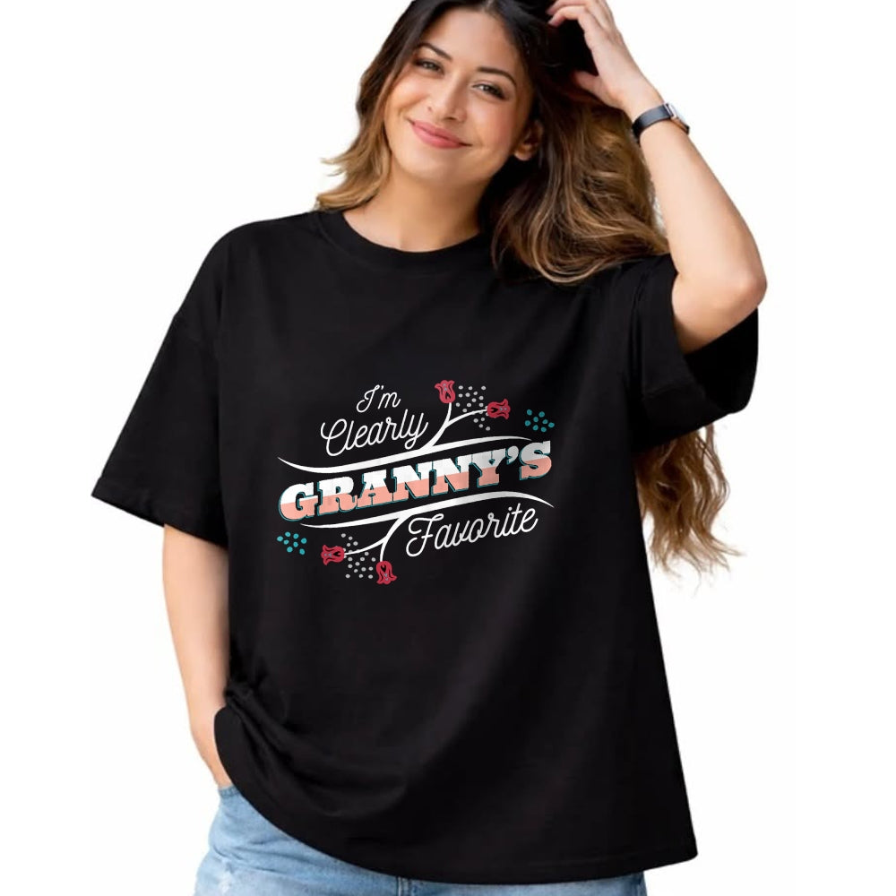 Best Grandma Shirt, Proud Grandma Unisex T-Shirt/Hoodie/Sweatshirt HLT00 - I'm Clearly Granny's Favorite Grandson Granddaughter Grandma T-Shirt