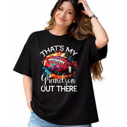 Best Grandma Shirt, Proud Grandma Unisex T-Shirt/Hoodie/Sweatshirt HLT00 - That's My Grandson Out There Football Grandma Grandpa T-Shirt (2)