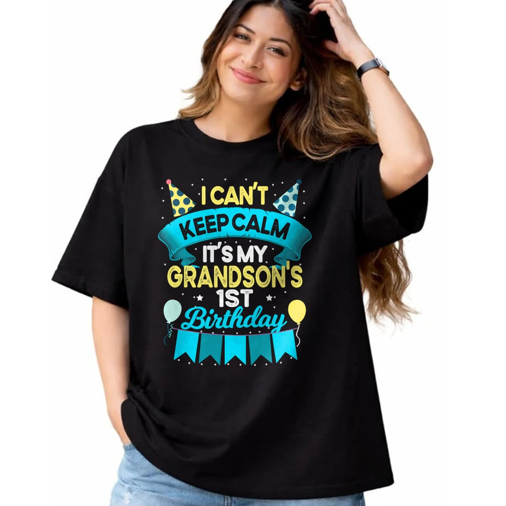 Best Grandma Shirt, Proud Grandma Unisex T-Shirt/Hoodie/Sweatshirt HLT00 - 1 Years Old Grandson Gift It's My Grandson 1st Birthday T-Shirt