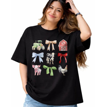 Best Farmer Life Shirt, Funny Farmer UnisexT-Shirt/Hoodie/Sweatshirt HLT00 - Cute Farm Animals Cow Pig Chicken Coquette Farmer Country T-Shirt, Men, Black, 3X-Large