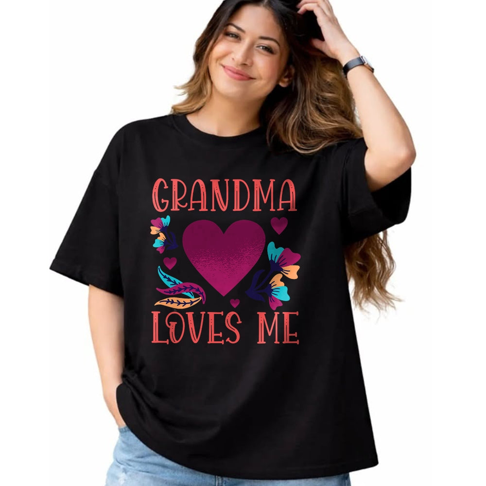 Best Grandma Shirt, Proud Grandma Unisex T-Shirt/Hoodie/Sweatshirt HLT00 - Grandma Loves Me Valentine's Day Gifts to Granddaughter Nana T-Shirt