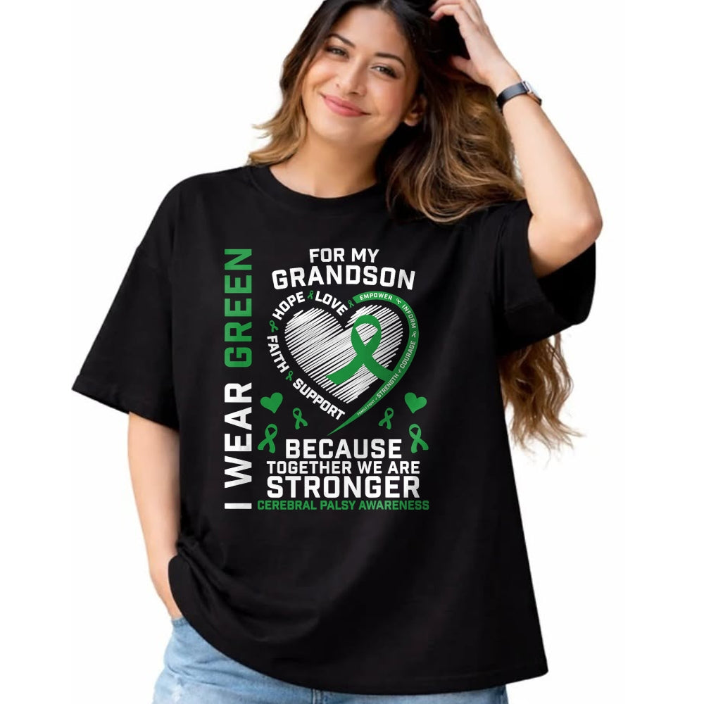 Best Grandma Shirt, Proud Grandma Unisex T-Shirt/Hoodie/Sweatshirt HLT00 - Grandma Grandpa Gifts CP Grandson Cerebral Palsy Awareness T-Shirt