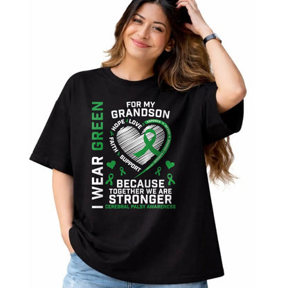 Best Grandma Shirt, Proud Grandma Unisex T-Shirt/Hoodie/Sweatshirt HLT00 - Grandma Grandpa Gifts CP Grandson Cerebral Palsy Awareness T-Shirt