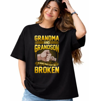 Best Grandma Shirt, Proud Grandma Unisex T-Shirt/Hoodie/Sweatshirt HLT00 - Grandma And Grandson A Bond That Can't Be Broken Shirt Gift T-Shirt