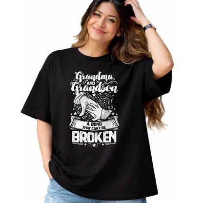 Best Grandma Shirt, Proud Grandma Unisex T-Shirt/Hoodie/Sweatshirt HLT00 - Grandma And Grandson A Bond That Can't Be Broken T-Shirt (1)