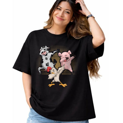Best Farmer Life Shirt, Funny Farmer UnisexT-Shirt/Hoodie/Sweatshirt HLT00 - Dabbing Chicken Pig Cow Funny Farm Animal T-Shirt