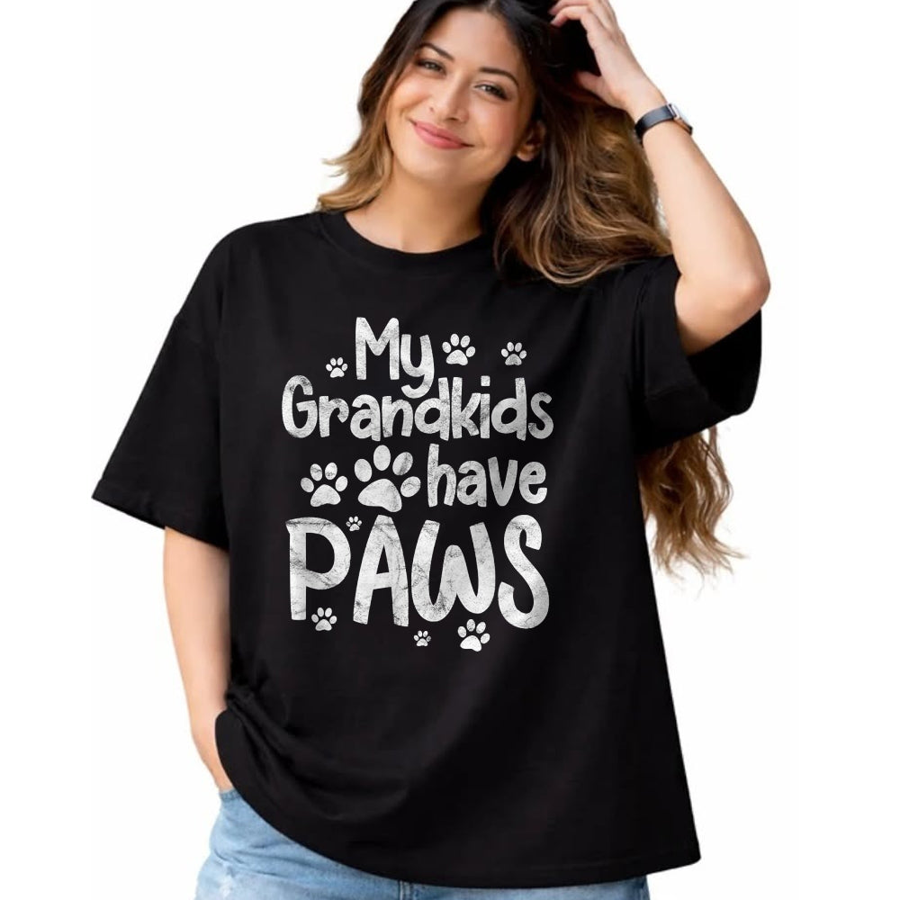 Best Grandma Shirt, Proud Grandma Unisex T-Shirt/Hoodie/Sweatshirt HLT00 - My Grandkids Have Paws Funny Dog Cat Grandma Grandmother T-Shirt