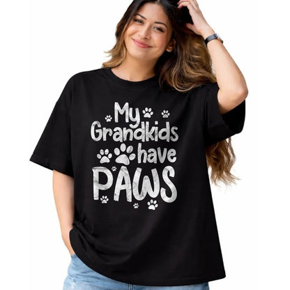 Best Grandma Shirt, Proud Grandma Unisex T-Shirt/Hoodie/Sweatshirt HLT00 - My Grandkids Have Paws Funny Dog Cat Grandma Grandmother T-Shirt