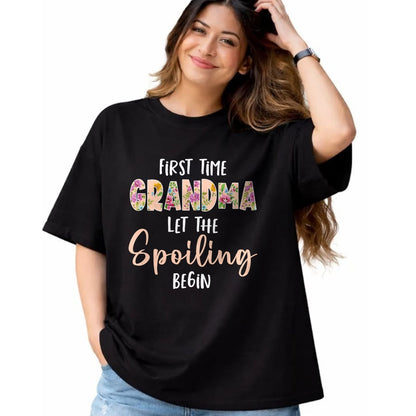 Best Grandma Shirt, Proud Grandma Unisex T-Shirt/Hoodie/Sweatshirt HLT00 - Grandmother - Let The Spoiling Begin Gift First Time Grandma T-Shirt