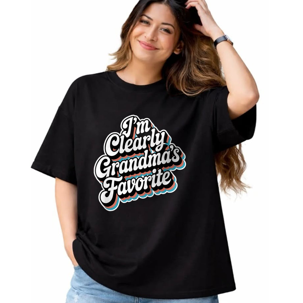 Best Grandma Shirt, Proud Grandma Unisex T-Shirt/Hoodie/Sweatshirt HLT00 - I'm Clearly Grandma's Favorite, Granddaughter Grandma T-Shirt (3)