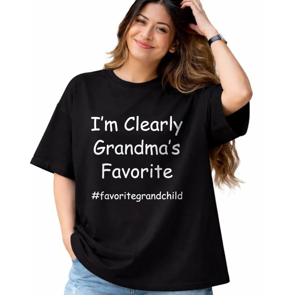 Best Grandma Shirt, Proud Grandma Unisex T-Shirt/Hoodie/Sweatshirt HLT00 - I'm Clearly Grandma's Favorite Funny Granddaughter Grandson T-Shirt (1)