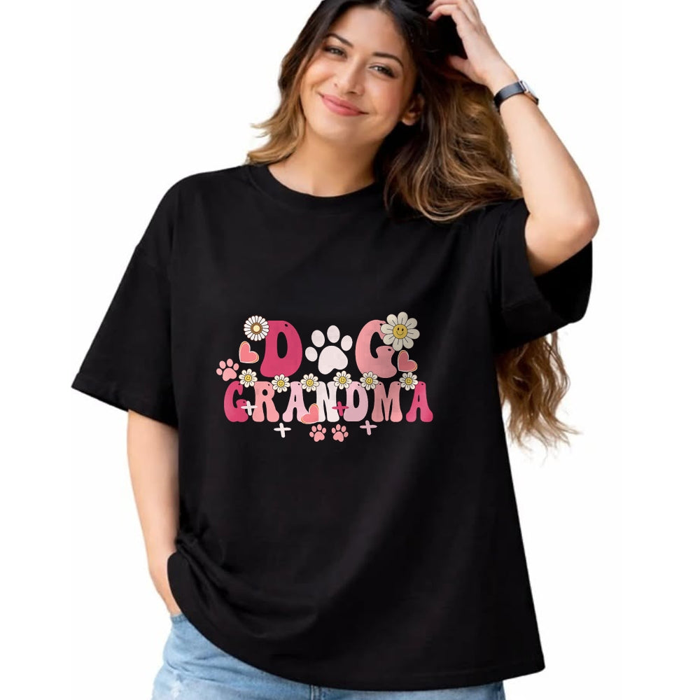 Best Grandma Shirt, Proud Grandma Unisex T-Shirt/Hoodie/Sweatshirt HLT00 - Groovy Dog Grandma Owner Mama Grandma Dog Lovers T-Shirt