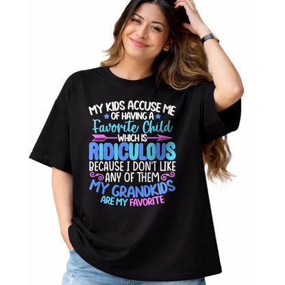 Best Grandma Shirt, Proud Grandma Unisex T-Shirt/Hoodie/Sweatshirt HLT00 - My Grandkids Are Favorite Funny Family Grandpa Grandma T-Shirt (1)