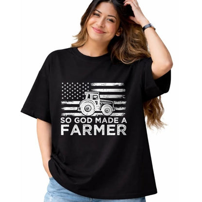 Best Farmer Life Shirt, Funny Farmer UnisexT-Shirt/Hoodie/Sweatshirt HLT00 - American Flag So God Made A Farmer 4th Of July T-Shirt (1)