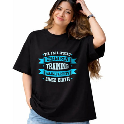 Best Grandma Shirt, Proud Grandma Unisex T-Shirt/Hoodie/Sweatshirt HLT00 - Favorite Spoiled Grandson T-Shirt (1)