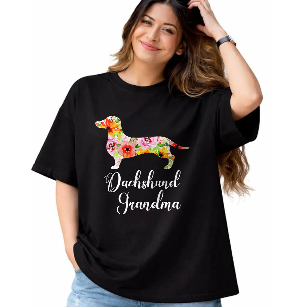 Best Grandma Shirt, Proud Grandma Unisex T-Shirt/Hoodie/Sweatshirt HLT00 - Dachshund Grandma T-Shirt Funny Dog Lover's Novelty Gift T-Shirt
