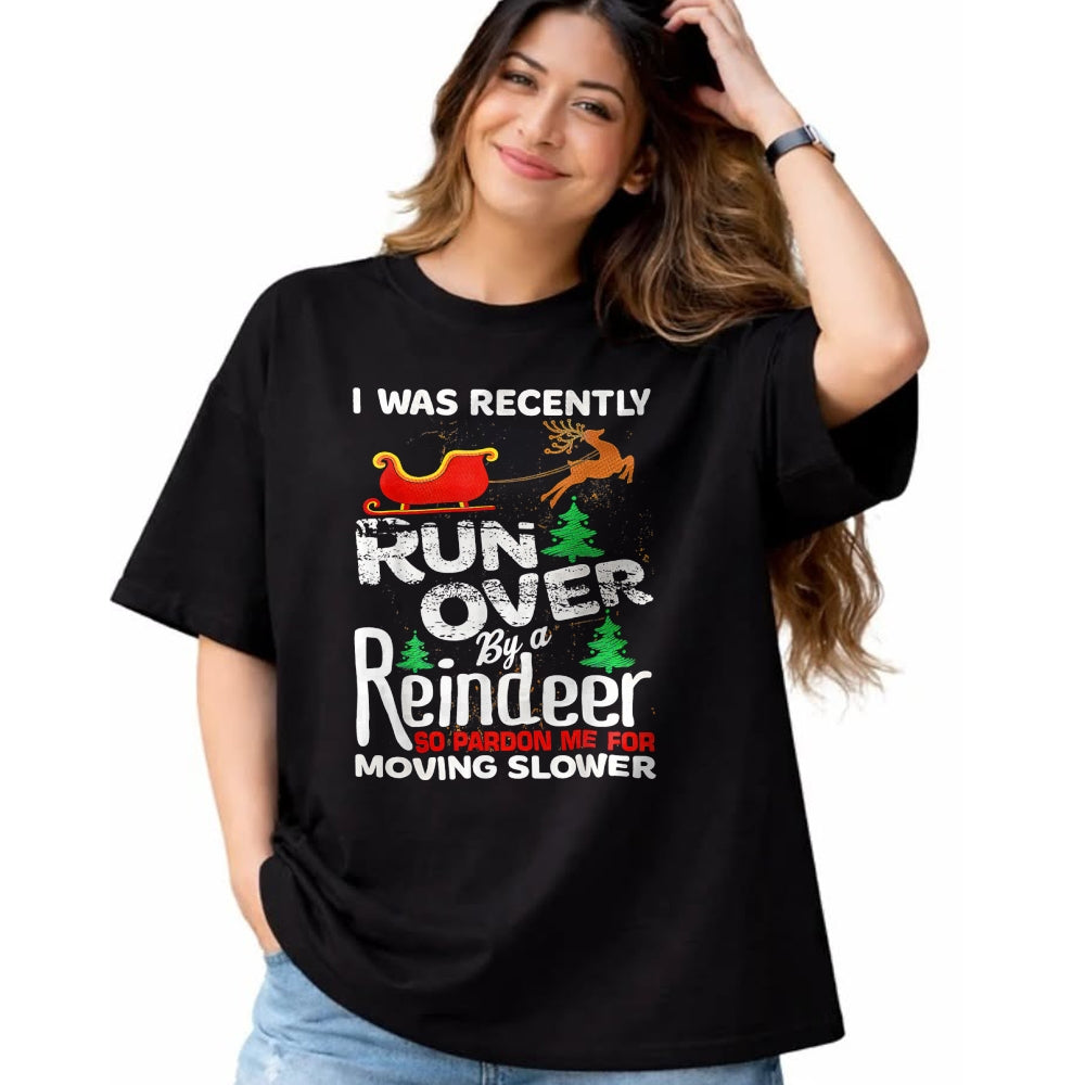 Best Grandma Shirt, Proud Grandma Unisex T-Shirt/Hoodie/Sweatshirt HLT00 - Grandma Got Run Over By A Reindeer Christmas So Pardon Me T-Shirt