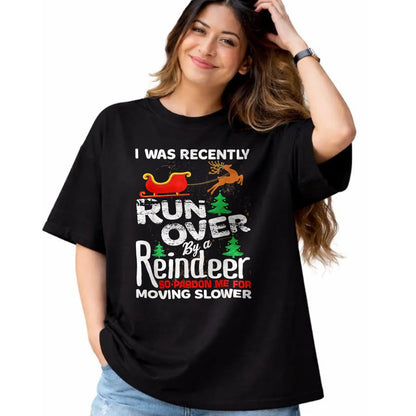 Best Grandma Shirt, Proud Grandma Unisex T-Shirt/Hoodie/Sweatshirt HLT00 - Grandma Got Run Over By A Reindeer Christmas So Pardon Me T-Shirt