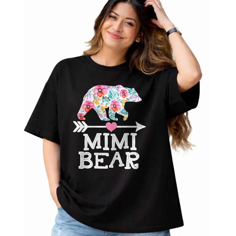 Best Grandma Shirt, Proud Grandma Unisex T-Shirt/Hoodie/Sweatshirt HLT00 - Mimi Bear Mom Grandma Floral Happy Mother's Day tee T-Shirt