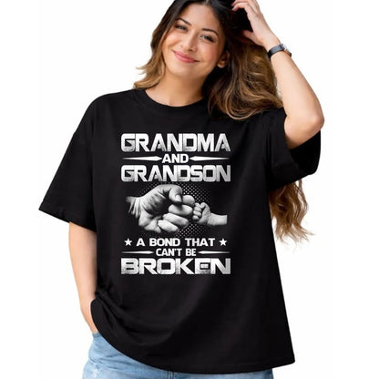 Best Grandma Shirt, Proud Grandma Unisex T-Shirt/Hoodie/Sweatshirt HLT00 - Grandma and Grandson A binding that won't be broken T-Shirt (1)