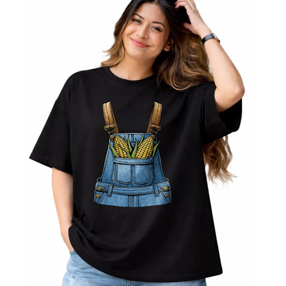 Best Farmer Life Shirt, Funny Farmer UnisexT-Shirt/Hoodie/Sweatshirt HLT00 - Corn Pocket Fake Denim Overalls Farmer Costume T-Shirt