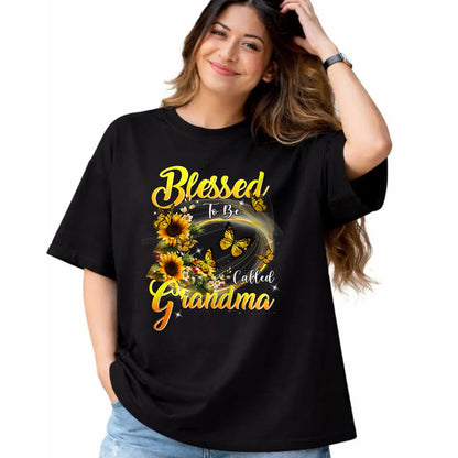 Best Grandma Shirt, Proud Grandma Unisex T-Shirt/Hoodie/Sweatshirt HLT00 - Blessed to be called Grandma Sunflower Lovers Grandma T-Shirt